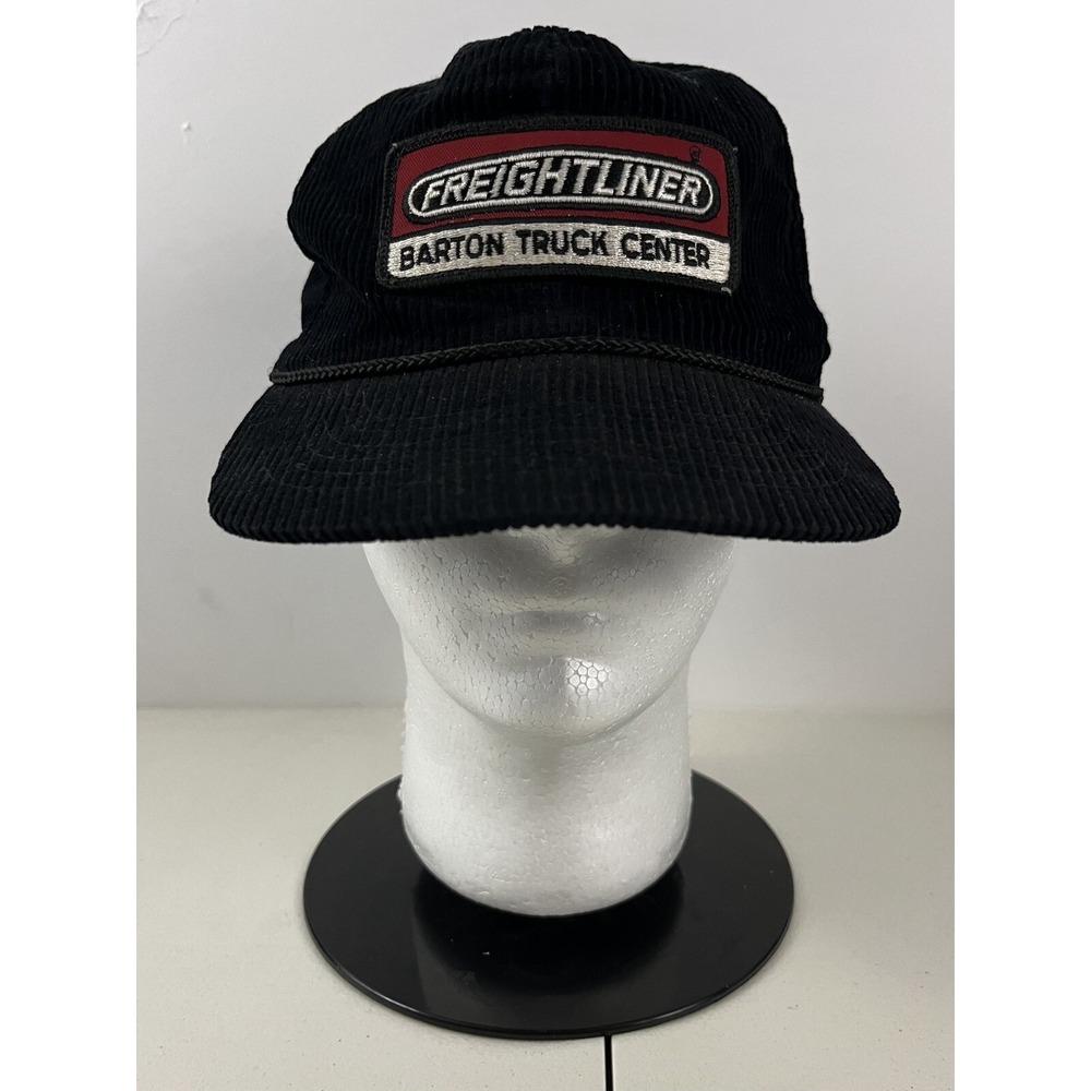 Freightliner Barton Truck Center Vintage Black Corduroy Snapback Hat YA Tonkin